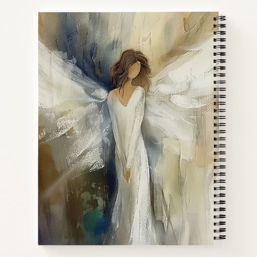 Gepersonaliseerde Abstracte engelenneutrale kleure Notitieboek (Achterkant)