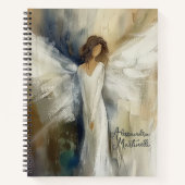 Gepersonaliseerde Abstracte engelenneutrale kleure Notitieboek (Voorkant)