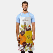 Gepersonaliseerde Abstracte Floral Botanical Schort (Gedragen)