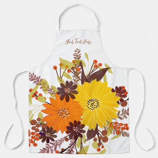 Gepersonaliseerde Abstracte Floral Botanical Schort (Voorkant)
