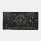 Gepersonaliseerde Abstracte houten paneelbureaumat Bureaumat (Voorkant)