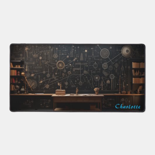Gepersonaliseerde Abstracte houten paneelbureaumat Bureaumat (Voorkant)