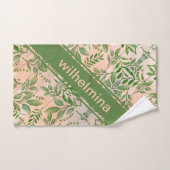 Gepersonaliseerde Abstracte Juli Bladeren op Hout Handdoek (Handdoek)