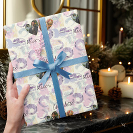 Gepersonaliseerde Abstracte kunst met foto's en na Cadeaupapier