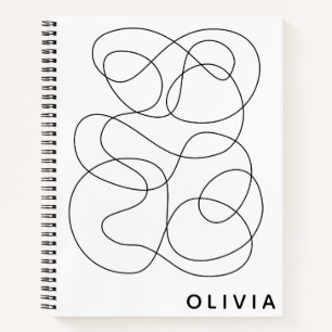Gepersonaliseerde Abstracte minimalistische zwart- Notitieboek