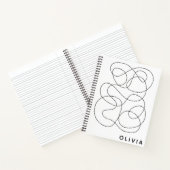 Gepersonaliseerde Abstracte minimalistische zwart- Notitieboek (Binnen)