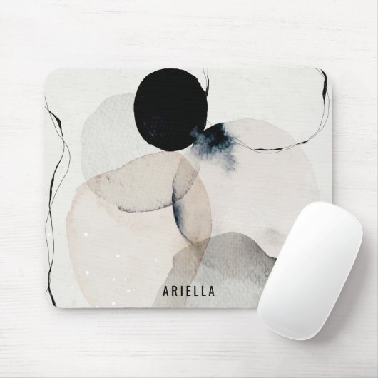 Gepersonaliseerde Abstracte moderne Waterverf vorm Muismat (Met muis)