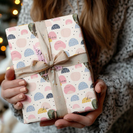 Gepersonaliseerde Abstracte pastel met foto en naa Cadeaupapier