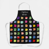 Gepersonaliseerde Abstracte Patroon Artiesten Zwar Schort (Voorkant)
