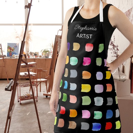 Gepersonaliseerde Abstracte Patroon Artiesten Zwar Schort