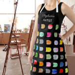 Gepersonaliseerde Abstracte Patroon Artiesten Zwar Schort<br><div class="desc">Het schort van deze kunstenaar is versierd met een kleurrijk waterverf abstract patroon op een zwarte achtergrond. Gemakkelijk aan te passen. Omdat we creëer ons kunstwerk zullen u dit exacte ontwerp van andere ontwerpers niet vinden. Originele Waterverf © Michele Davies.</div>