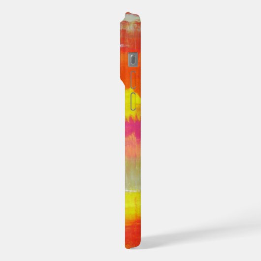 Gepersonaliseerde Abstracte rode roze roze kunst iPhone Hoesje (Linkerkant)