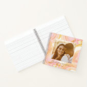 Gepersonaliseerde Abstracte Roze Foto Wedding Plan Notitieboek (Binnen)