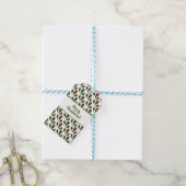 Gepersonaliseerde Abstracte rozen, Holly Holiday Cadeaulabel (Met Touw)