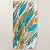 Gepersonaliseerde Abstracte turkoois en roest Strandlaken (Voorkant)