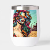 Gepersonaliseerde Abstracte vrouw op het strand (Achterkant)