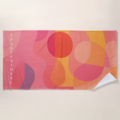 Gepersonaliseerde Abstracte werveling Roze Sinaasa Strandlaken (Voorkant)