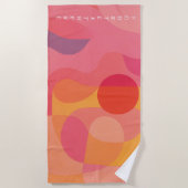 Gepersonaliseerde Abstracte werveling Roze Sinaasa Strandlaken (Voorkant)