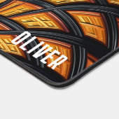 Gepersonaliseerde Abstracte zwart gouden spiraal f Bureaumat (Hoek)