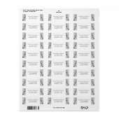 Gepersonaliseerde Abstracte zwart-witte bloemen Etiket (Full Sheet)