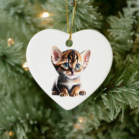 Gepersonaliseerde Abyssiniaanse Kitten Keramisch Ornament (Boom)