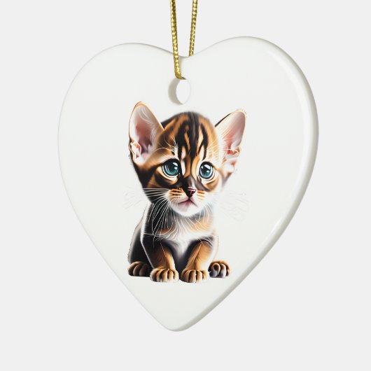 Gepersonaliseerde Abyssiniaanse Kitten Keramisch Ornament (Links)