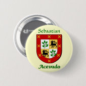 Gepersonaliseerde Acevado Family Shield Ronde Button 5,7 Cm (Voorkant /achterkant)