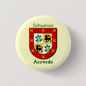 Gepersonaliseerde Acevedo Historisch Schild Ronde Button 3,2 Cm (Voorkant)
