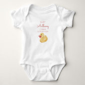 Gepersonaliseerde Achternaam Aankondiging Baby Duc Romper (Voorkant)