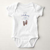 Gepersonaliseerde Achternaam Aankondiging Baby Jon Romper (Voorkant)