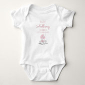 Gepersonaliseerde Achternaam Aankondiging Baby kin Romper (Voorkant)