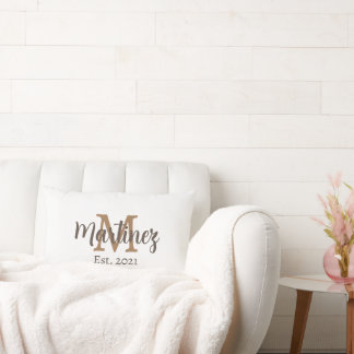 Gepersonaliseerde achternaam bruiloft kussen