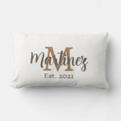 Gepersonaliseerde achternaam bruiloft kussen (Voorkant)