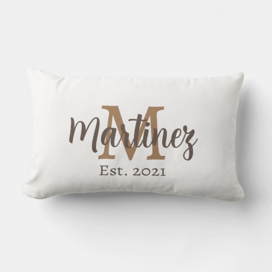 Gepersonaliseerde achternaam bruiloft kussen (Voorkant)