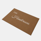 Gepersonaliseerde Achternaam Deur Mat in Beige (Schuin)