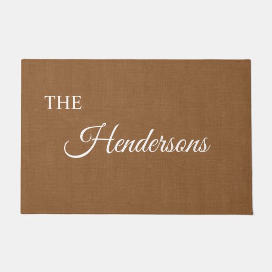 Gepersonaliseerde Achternaam Deur Mat in Beige (Voorkant)