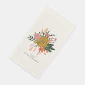 Gepersonaliseerde achternaam Earthy Floral Botanic Servet (Hoek)
