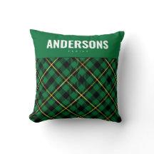 Gepersonaliseerde achternaam Green Buffalo Plaid