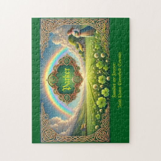 Gepersonaliseerde achternaam, Irish Cloverfield Legpuzzel (Verticaal)