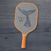 Gepersonaliseerde achternaam Nautical Whale Tail A Pickleball Paddle