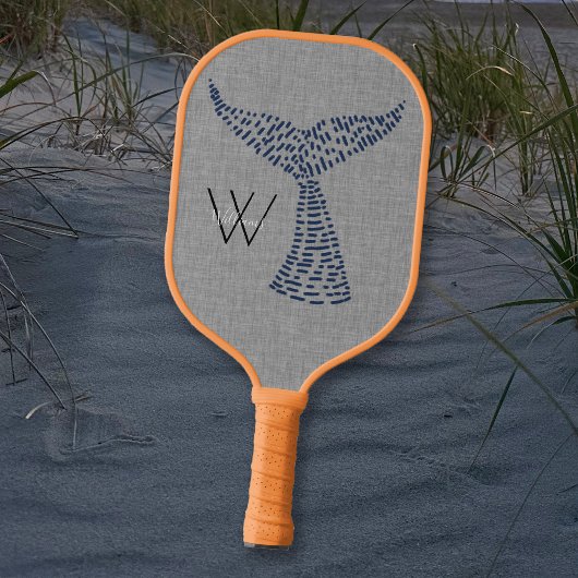 Gepersonaliseerde achternaam Nautical Whale Tail A Pickleball Paddle