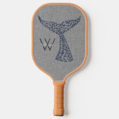 Gepersonaliseerde achternaam Nautical Whale Tail A Pickleball Paddle (Achterkant)