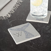 Gepersonaliseerde achternaam Nautical Whale Tail A Stenen Onderzetter