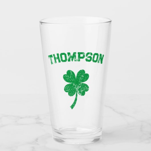 Gepersonaliseerde achternaam St Patrick's Day Part Glas (Voorkant)
