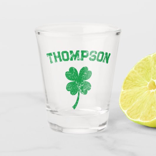 Gepersonaliseerde achternaam St Patrick's Day Part Shot Glas (Voorkant)