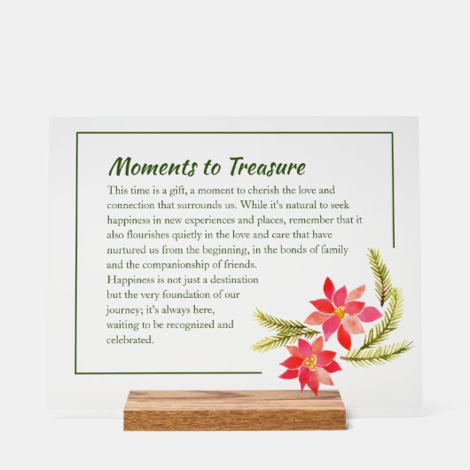 Gepersonaliseerde Acryl Vakantie Teken – Elegante Acryl Bord (Voorkant)