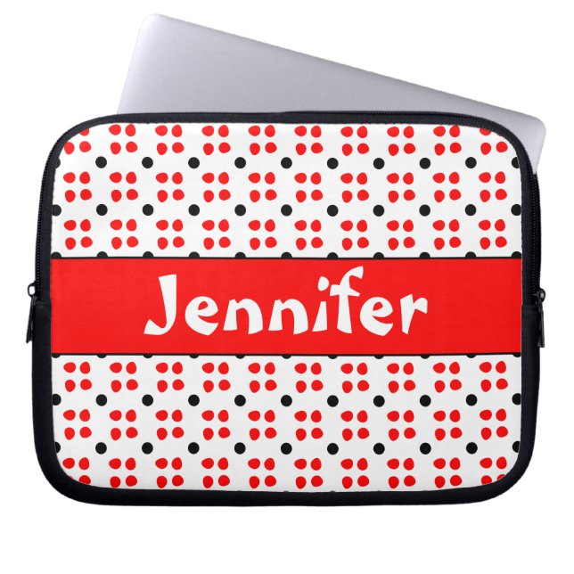 Gepersonaliseerde actie Stippen patroon Laptop Sleeve (Voorkant)