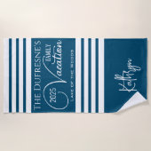 Gepersonaliseerde activering blauw strandlaken (Voorkant)