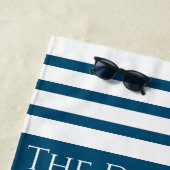 Gepersonaliseerde activering blauw strandlaken (In situ)