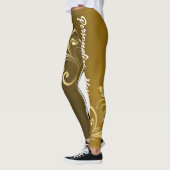 Gepersonaliseerde activewear | gouden werveling leggings (Links)